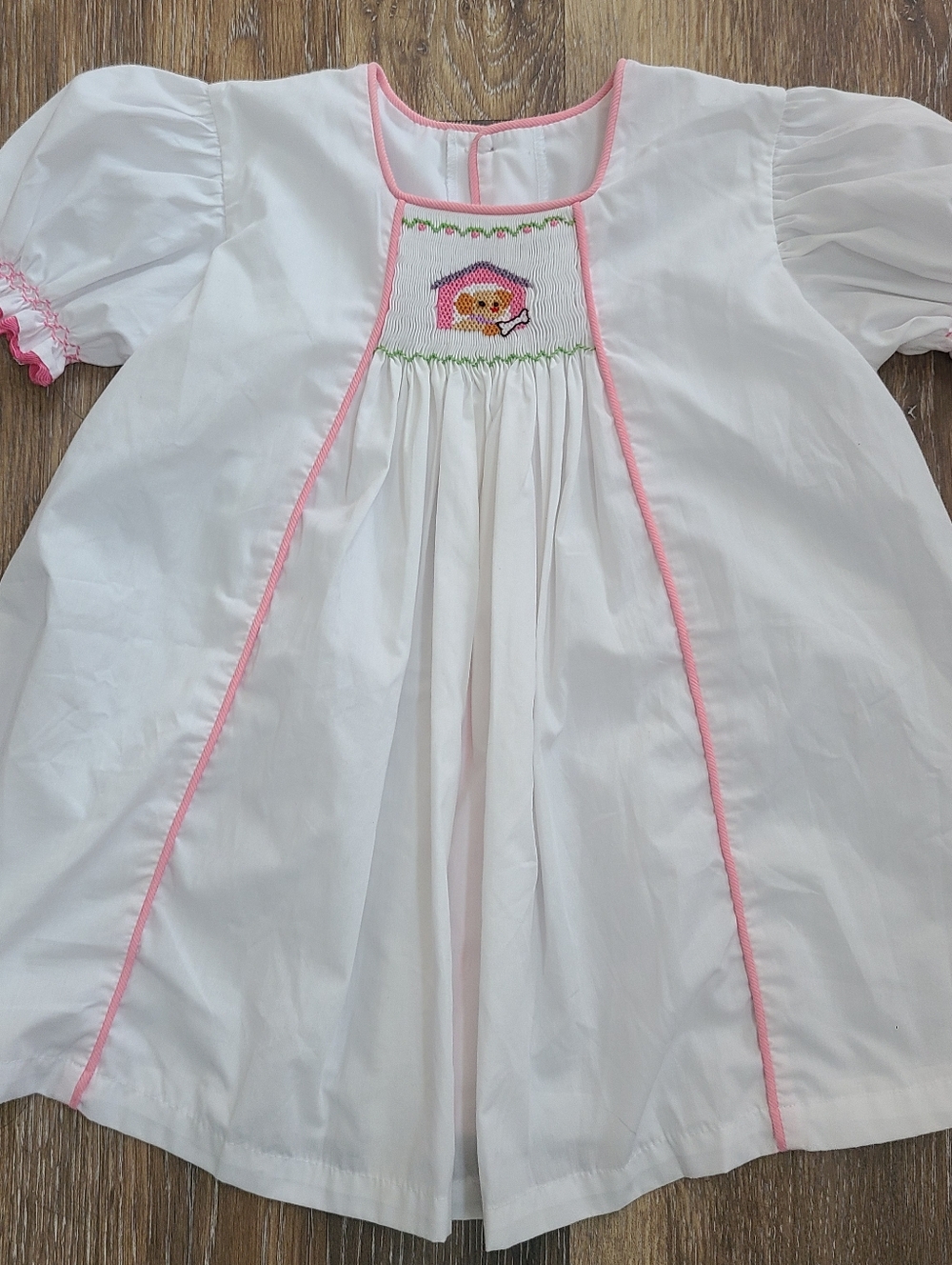 Remember Nguyen Smocked Puppy Embroired Top Girls Size 6x